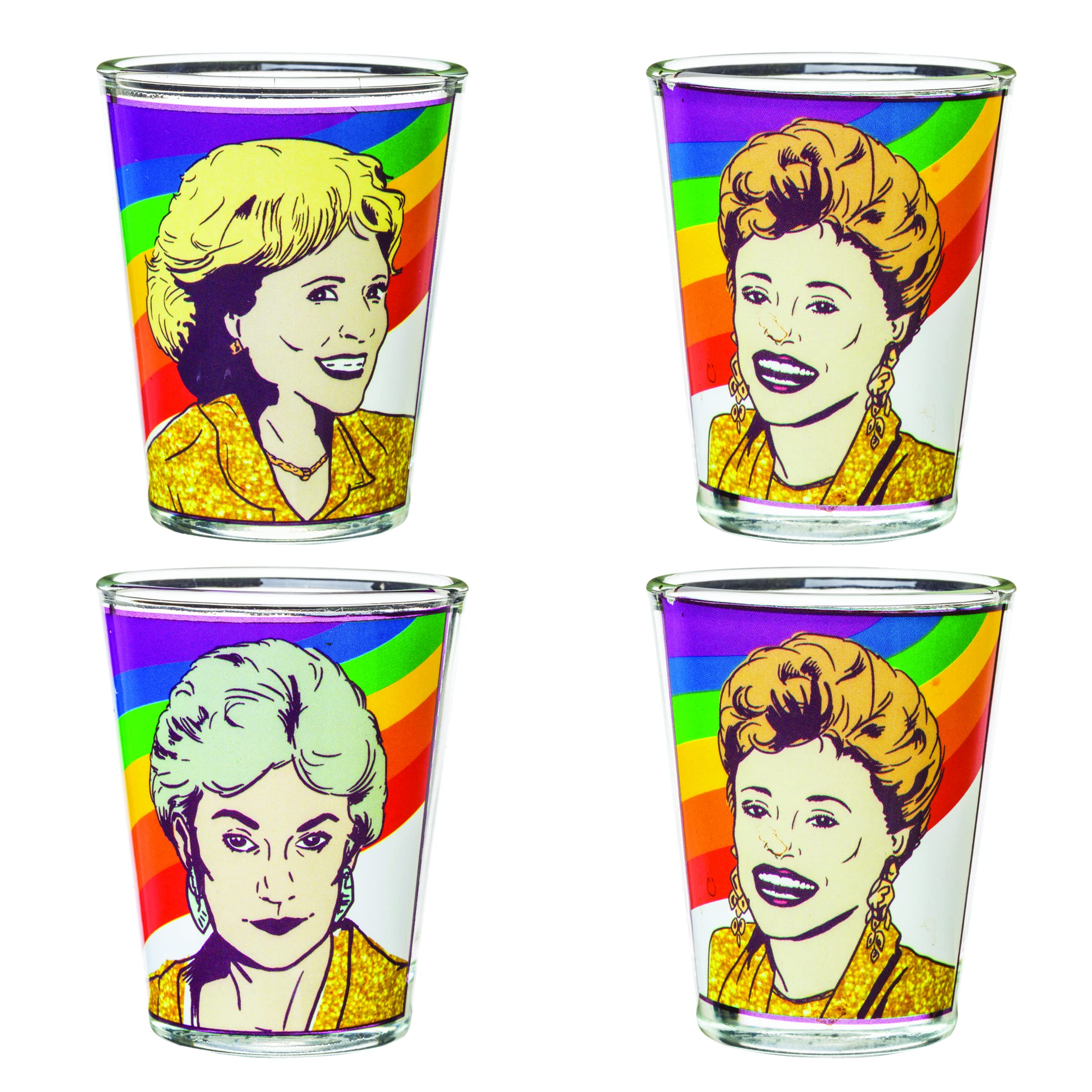 Foto 2 pulgar | Juego De Minivasos Silver Buffalo Golden Girls Rainbow Grid  Paquete De 4 - Venta Internacional.