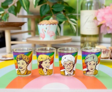 Foto 2 | Juego De Minivasos Silver Buffalo Golden Girls Rainbow Grid Paquete De 4 - Venta Internacional.