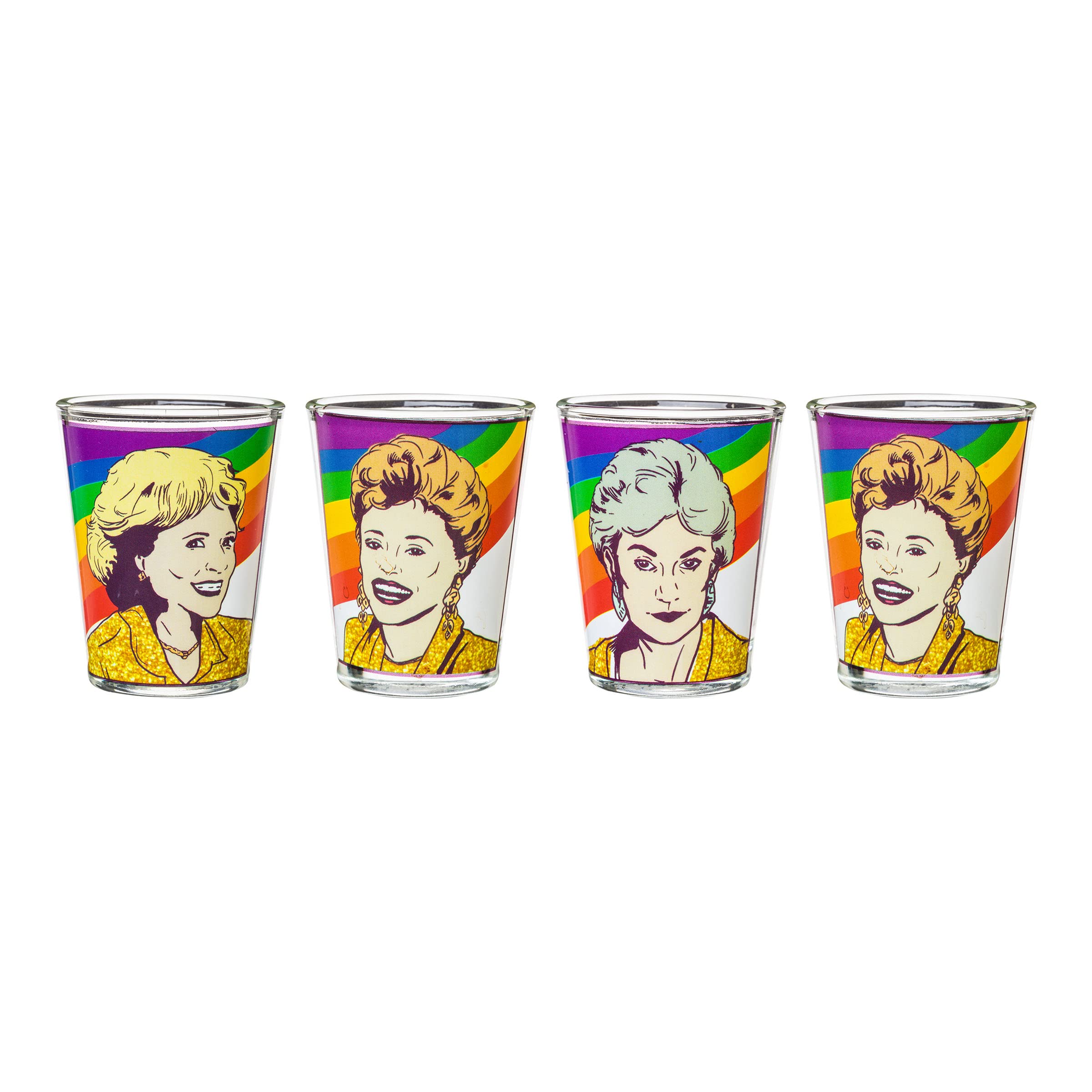 Foto 4 pulgar | Juego De Minivasos Silver Buffalo Golden Girls Rainbow Grid  Paquete De 4 - Venta Internacional.