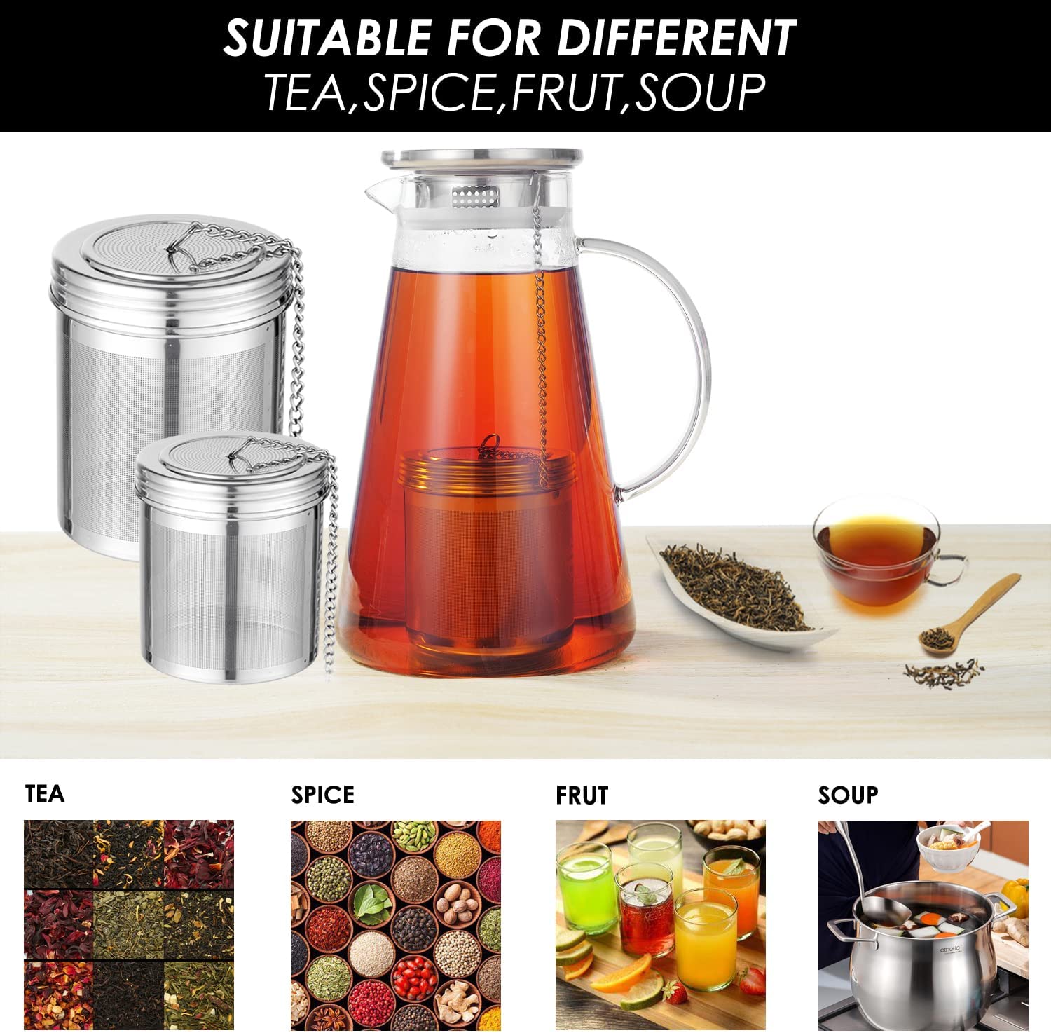 Foto 4 pulgar | Venta Internacional- Filtro De Té E Infusor De Cocina Jieyou Extrafine Mesh