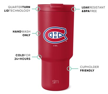 Foto 2 | Vaso Sencillo Moderno De La Nhl Montreal Canadiens De 900 Ml - Venta Internacional.