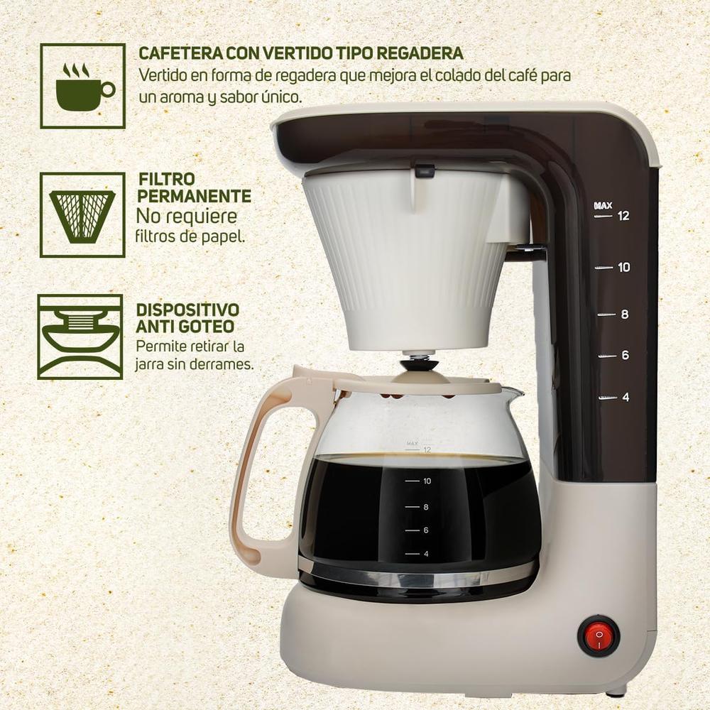 Foto 4 | Cafetera de Goteo Velvet Eco Taurus Filtro Permanente Capacidad de 1.2 L 50% Biomasa