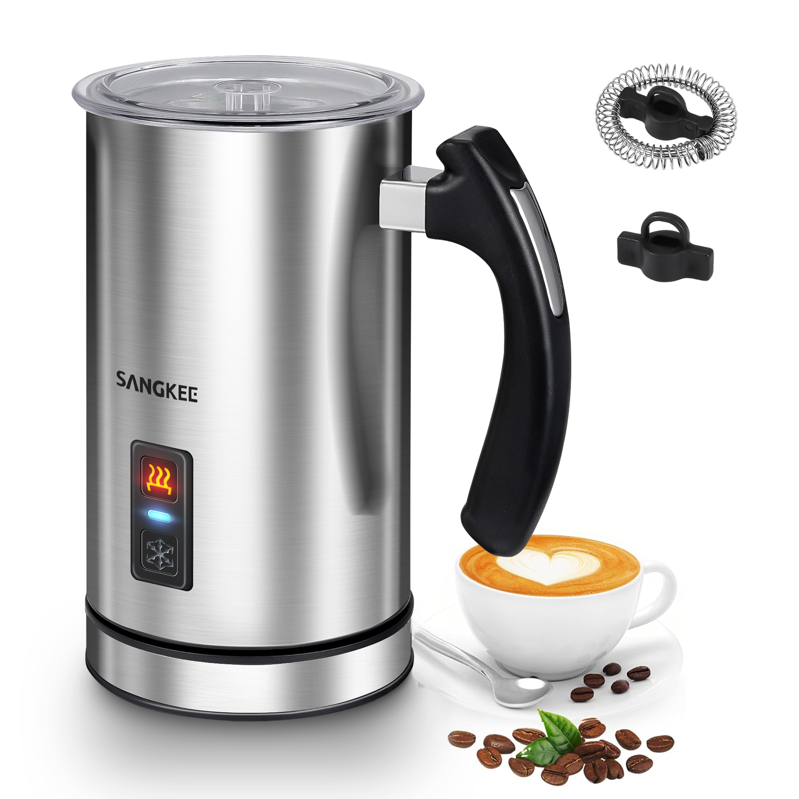Foto 1 | Espumador De Leche Eléctrico Sangkee Cam3 con Dos Batidores 8.1oz/240ml En Frío y Caliente Automático
