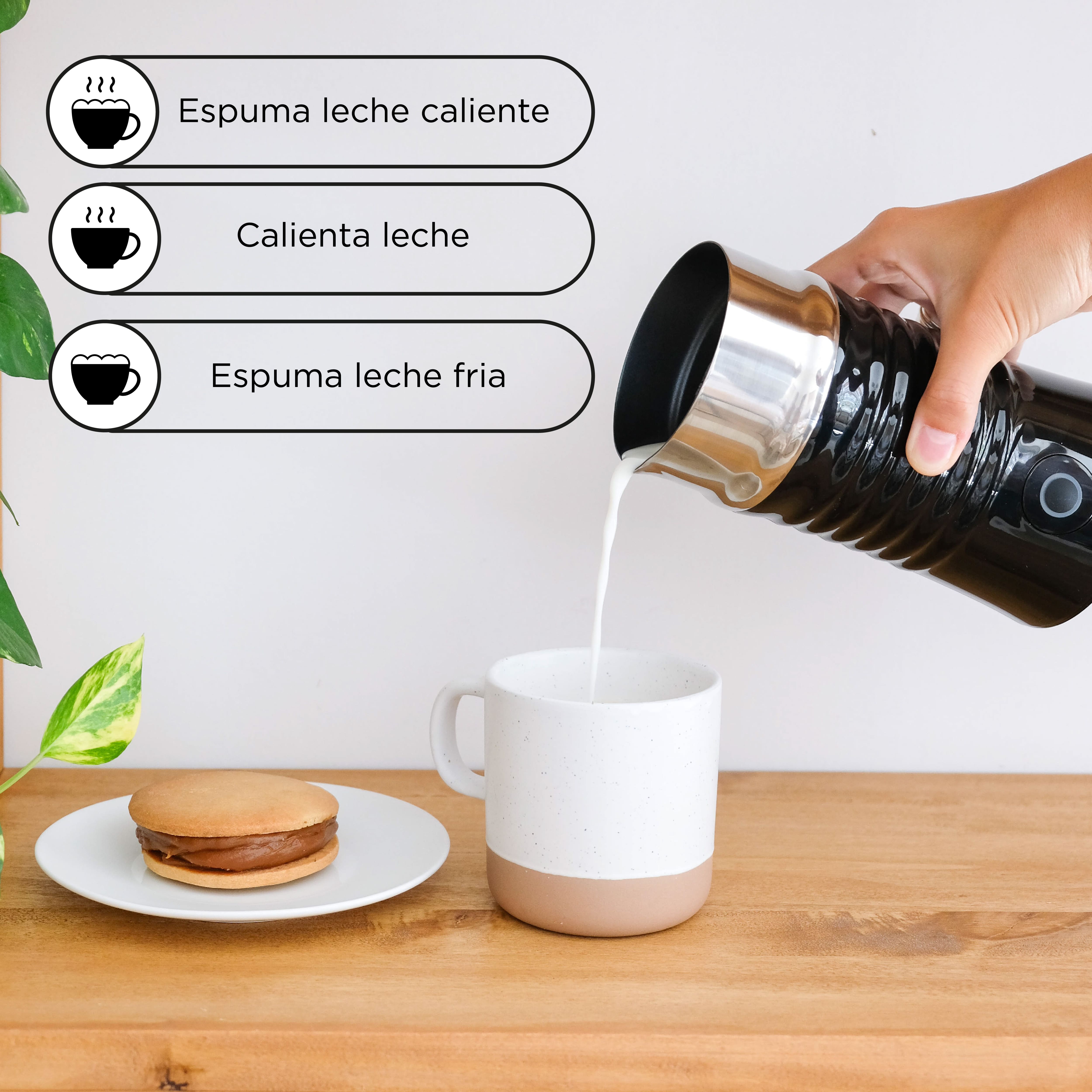 Foto 4 pulgar | Espumador De Leche Instantáneo, Espuma Caliente Y Fría Automática, Espumador De Leche Eléctrico , Calentador  Smar