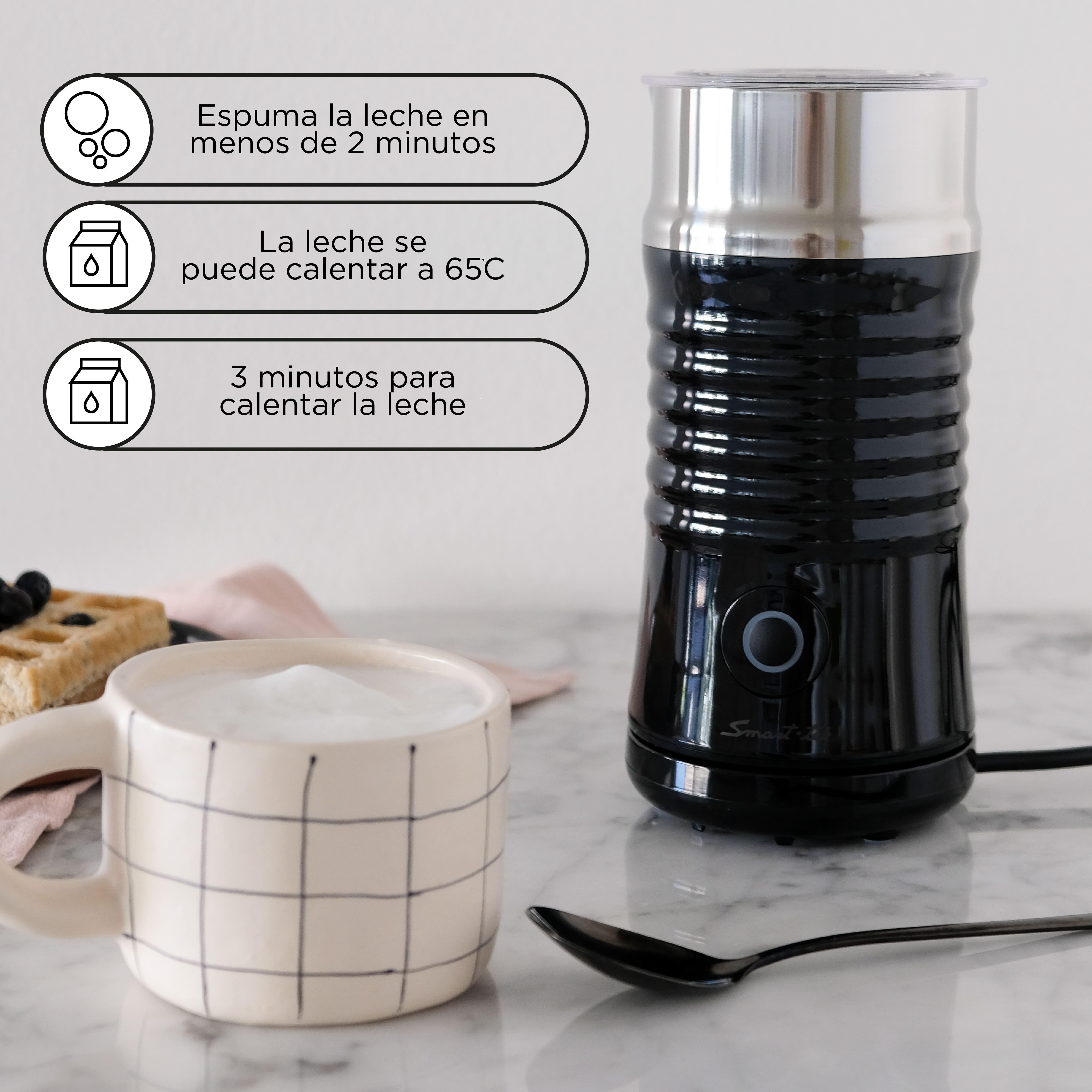 Foto 7 pulgar | Espumador de Leche Instantáneo Espuma Caliente y Fría Automática de Leche Eléctrico Calentador Smart - Tek
