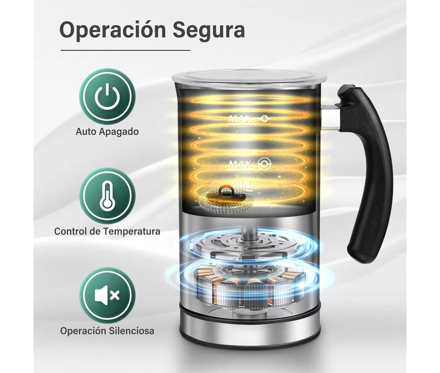 Foto 4 pulgar | Espumador De Leche  Vaporizador De Leche Eléctrico 3 En 1 Eo Safe Imports Esi-20327 Plata