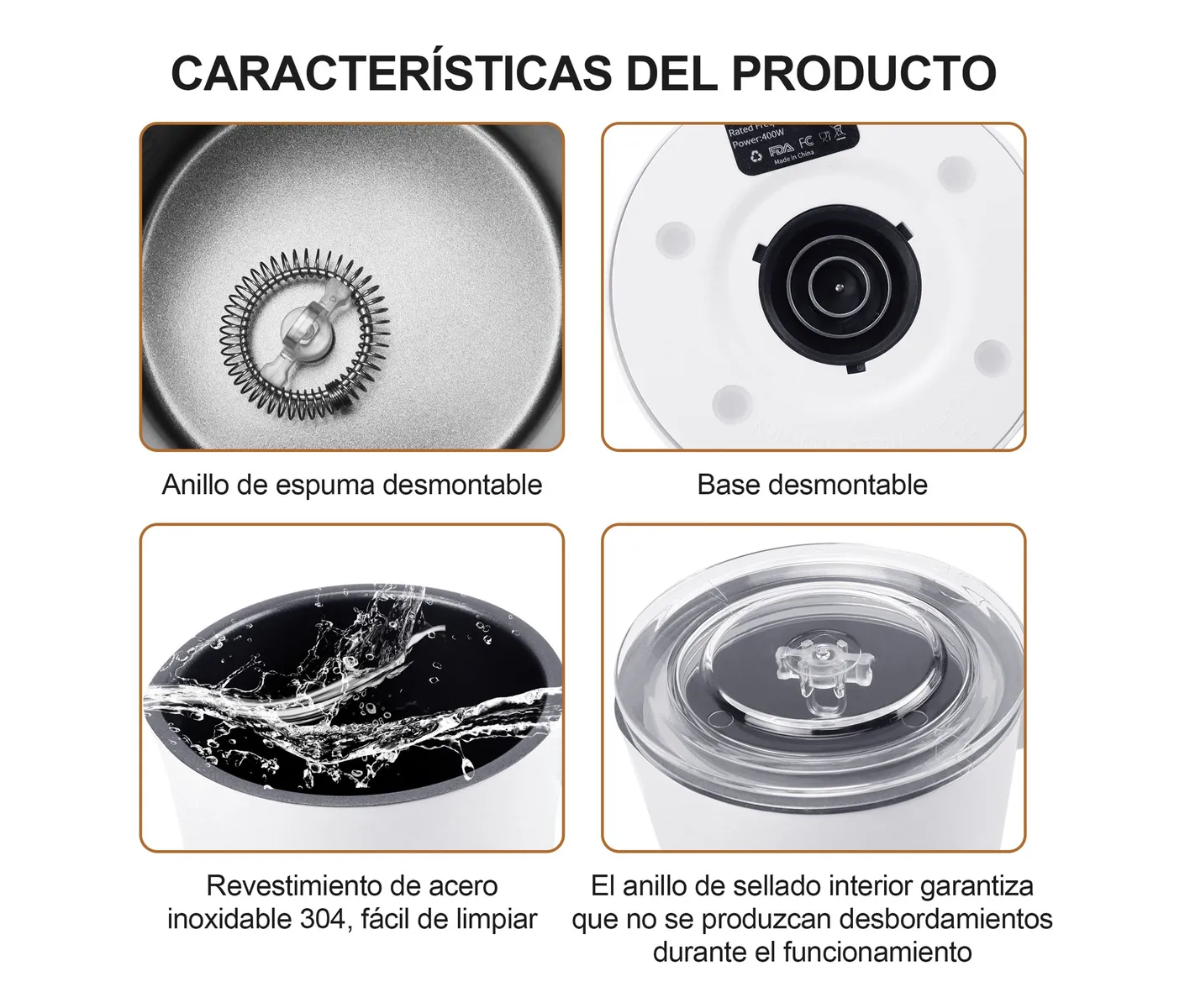 Foto 4 pulgar | Espumador De Leche Agitadores Eléctrico Batidora De Café Eo Safe Imports Esi-20333 Blanco