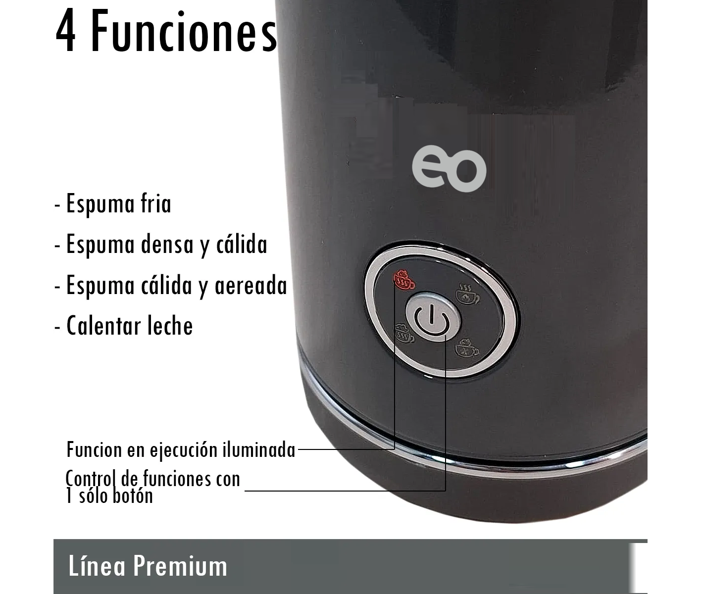 Foto 4 pulgar | Espumador Leche Calentador Hervidor Agua Chocolate Eo Safe Imports  Esi-20330 Gris