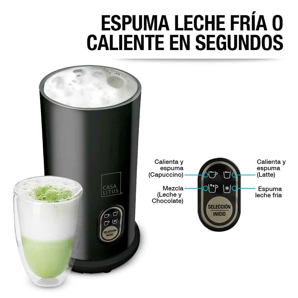 Foto 4 pulgar | Espumador De Leche Eléctrico Profesional Para Capuchino 350 Ml  Casa Litus  Color Negro