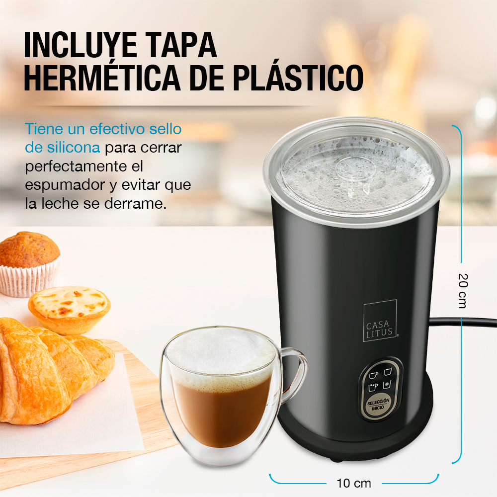 Foto 7 pulgar | Espumador De Leche Eléctrico Profesional Para Capuchino 350 Ml  Casa Litus  Color Negro