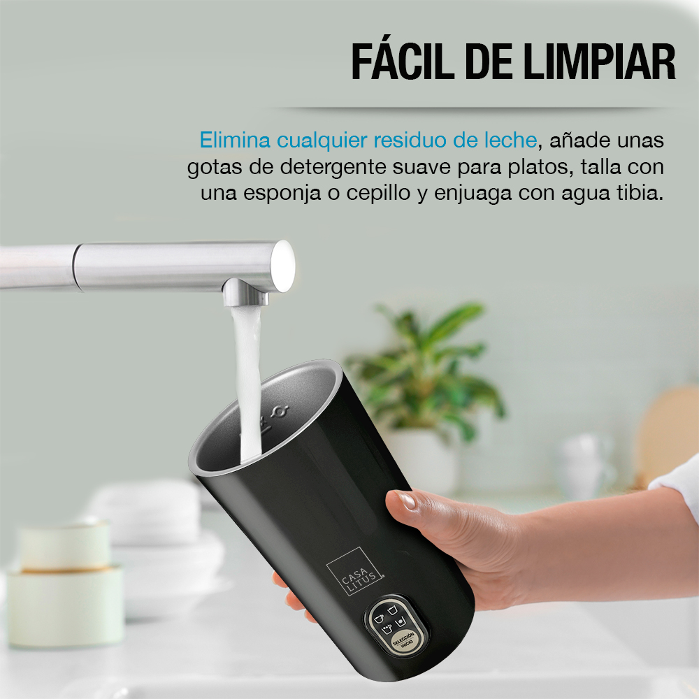 Foto 8 pulgar | Espumador De Leche Eléctrico Profesional Para Capuchino 350 Ml  Casa Litus  Color Negro