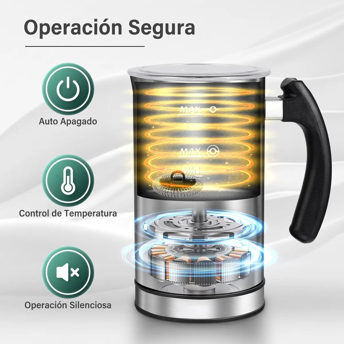 Foto 4 pulgar | Espumador De Leche  Vaporizador De Leche Eléctrico Eo Safe Imports Esi-20309  Plata