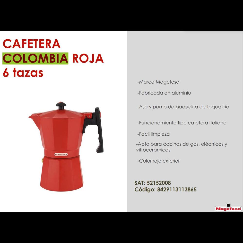 Foto 3 pulgar | Cafetera Tetera Italiana Magefesa Colombia color Rojo Rinde 6 Tazas