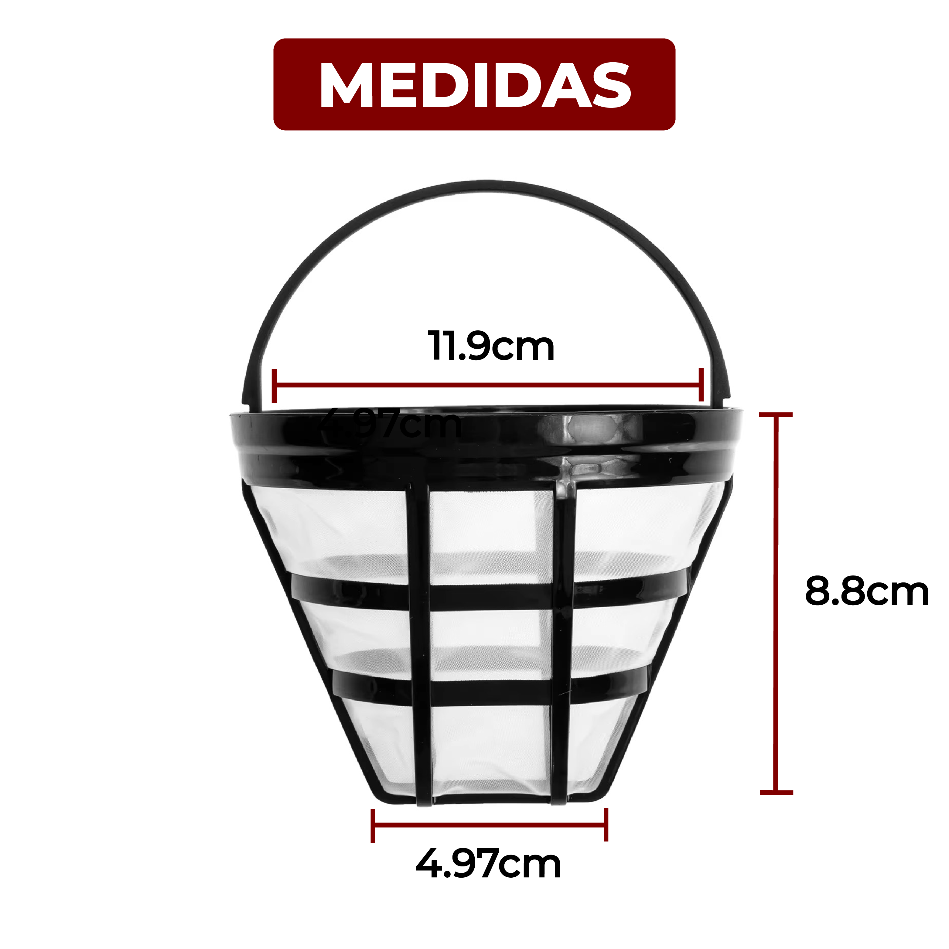 Foto 6 | Set De 5 Filtros Universales Permanentes Para Cafeteras Estilo Canasta