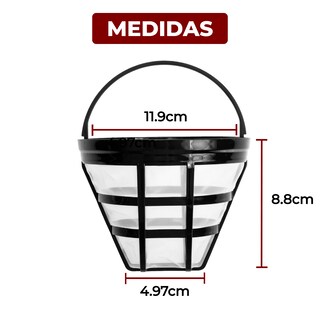 Foto 6 | Set De 10 Filtros Universales Permanentes Para Cafeteras Estilo Canasta