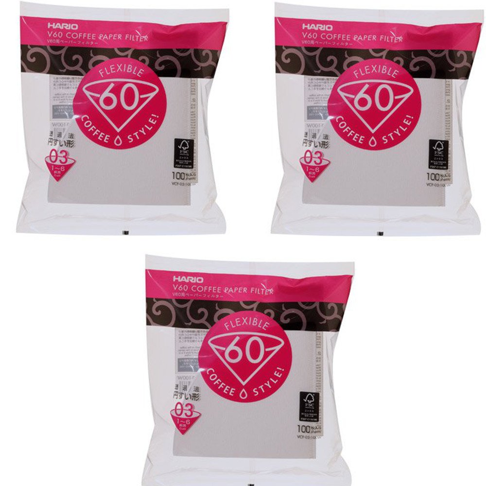 Juego De 3 Filtros De Papel Para Café Hario 03, 100 Unidades - Venta Internacional.