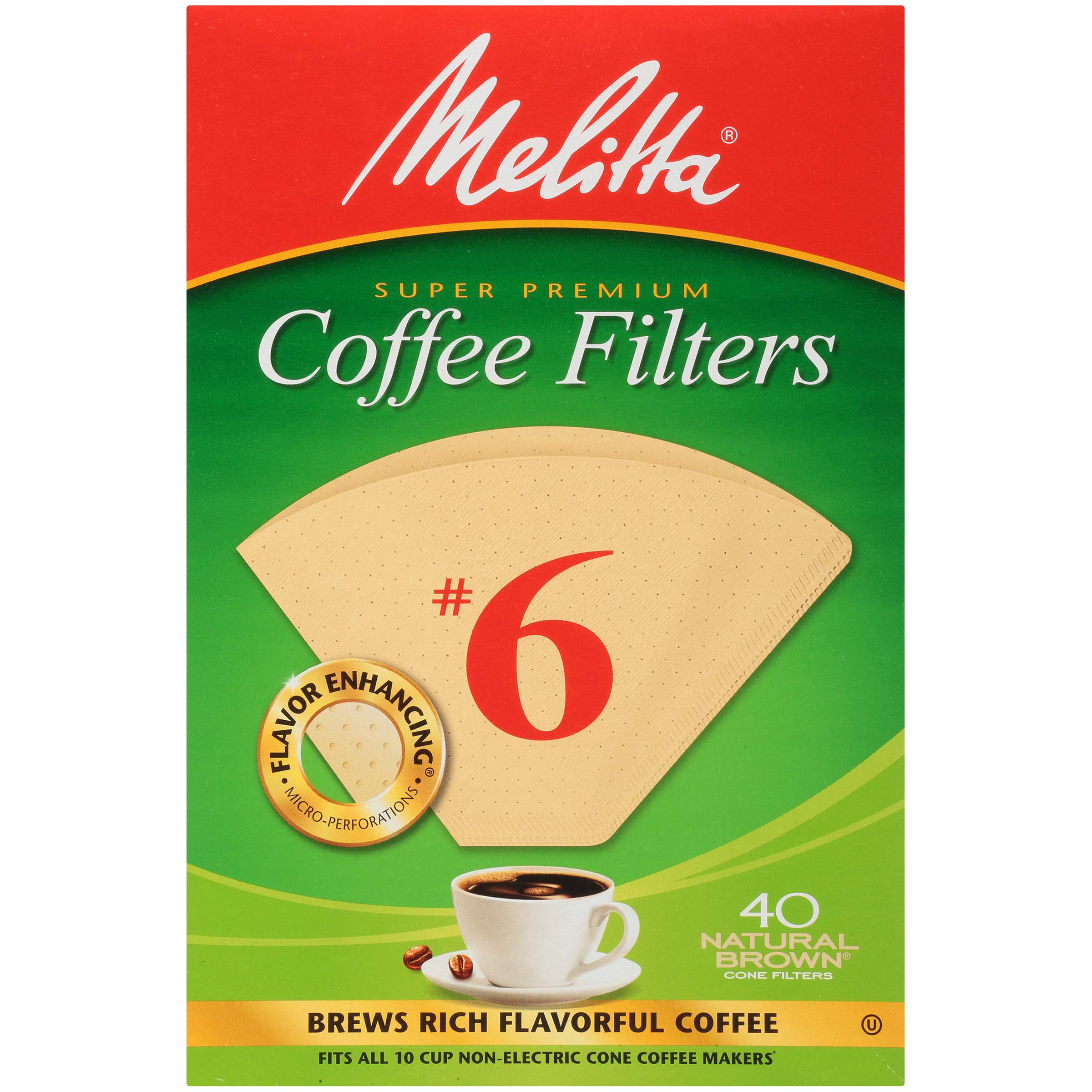 Foto 2 pulgar | Filtros De Café Melitta #6 Cone  40 Unidades (paquete De 12) - Venta Internacional.