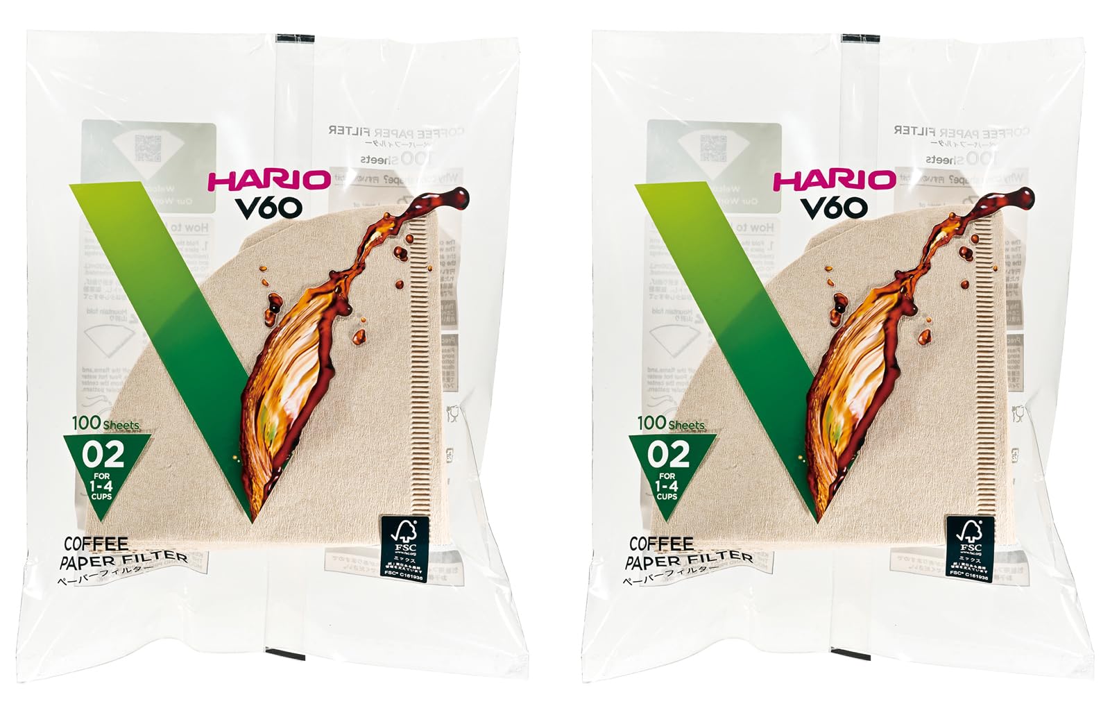 Filtro De Papel Hario Vcf-02-100m Para V60  1-4 Tazas  200 Hojas - Venta Internacional.