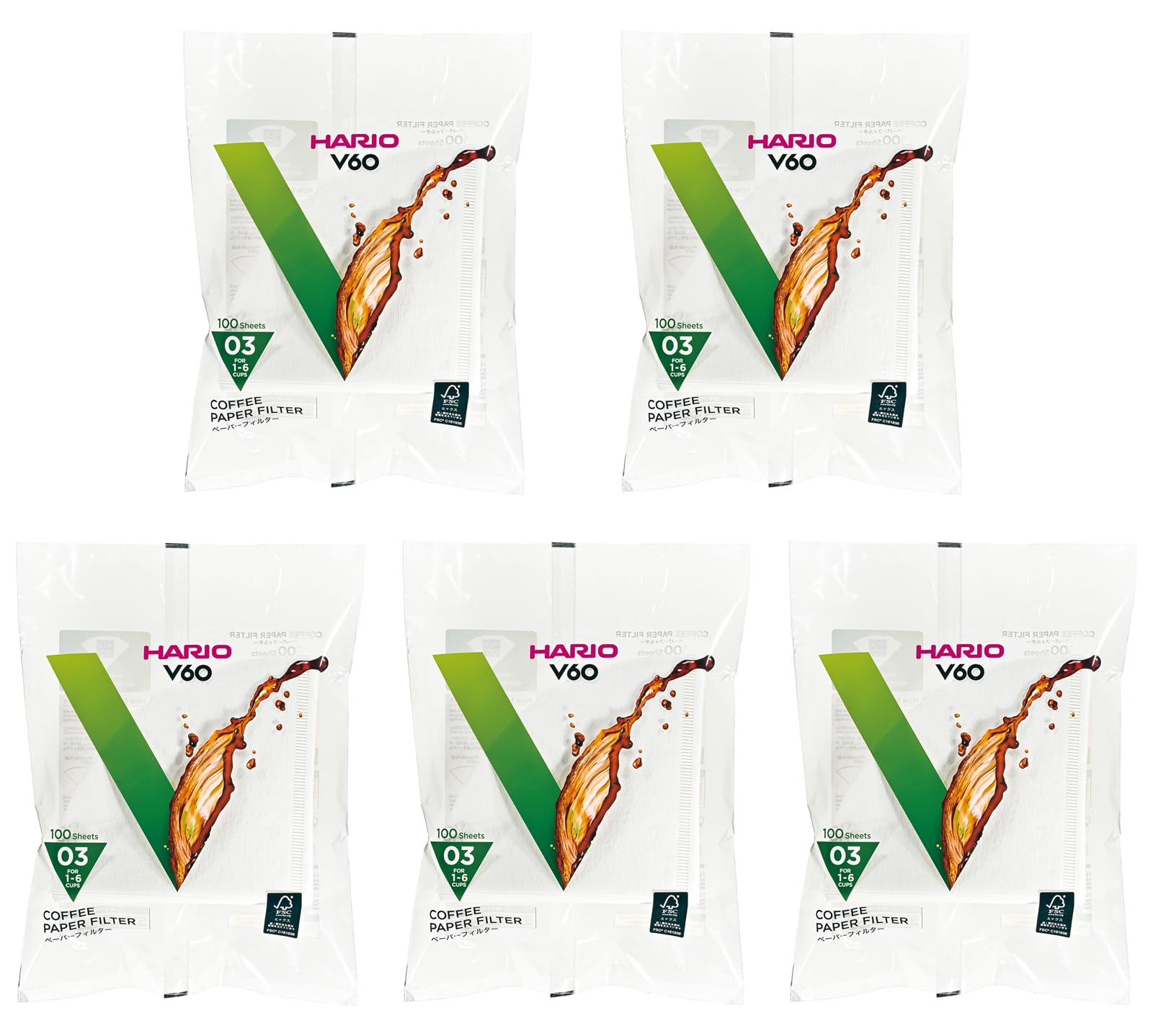 Filtro De Papel Hario Vcf-03-100w Para V60  1-6 Tazas  500 Hojas - Venta Internacional.