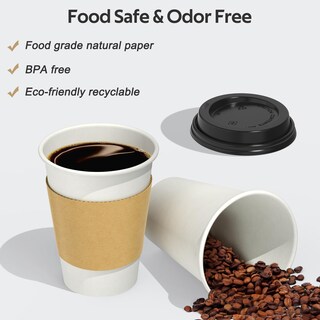 Foto 5 | Vasos De Café Desechables Dealusy 12 Oz (paquete De 100) Con Tapas Y Fundas - Venta Internacional.