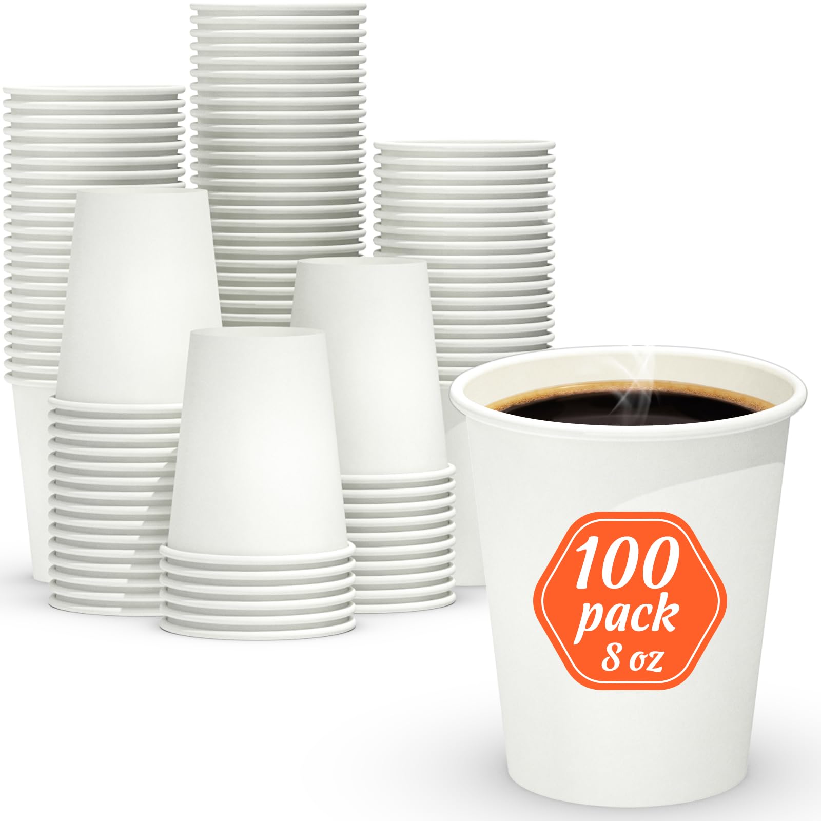 Foto 2 pulgar | Tazas De Café Dealusy De Papel Apto Para Alimentos  8 Onzas  100 Unidades  Sin Fugas - Venta Internacional.