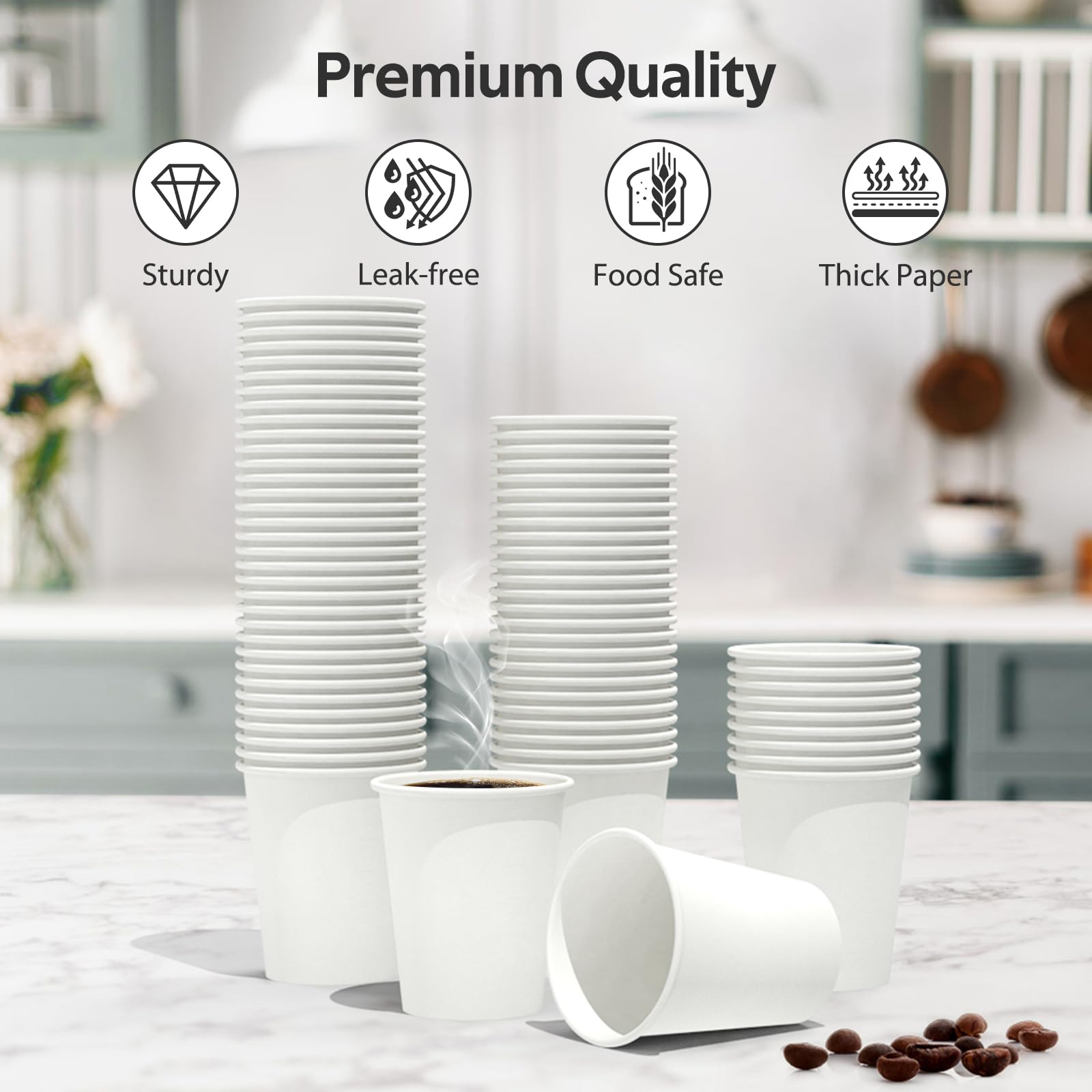 Foto 3 | Tazas De Café Dealusy De Papel Apto Para Alimentos  8 Onzas  100 Unidades  Sin Fugas - Venta Internacional.