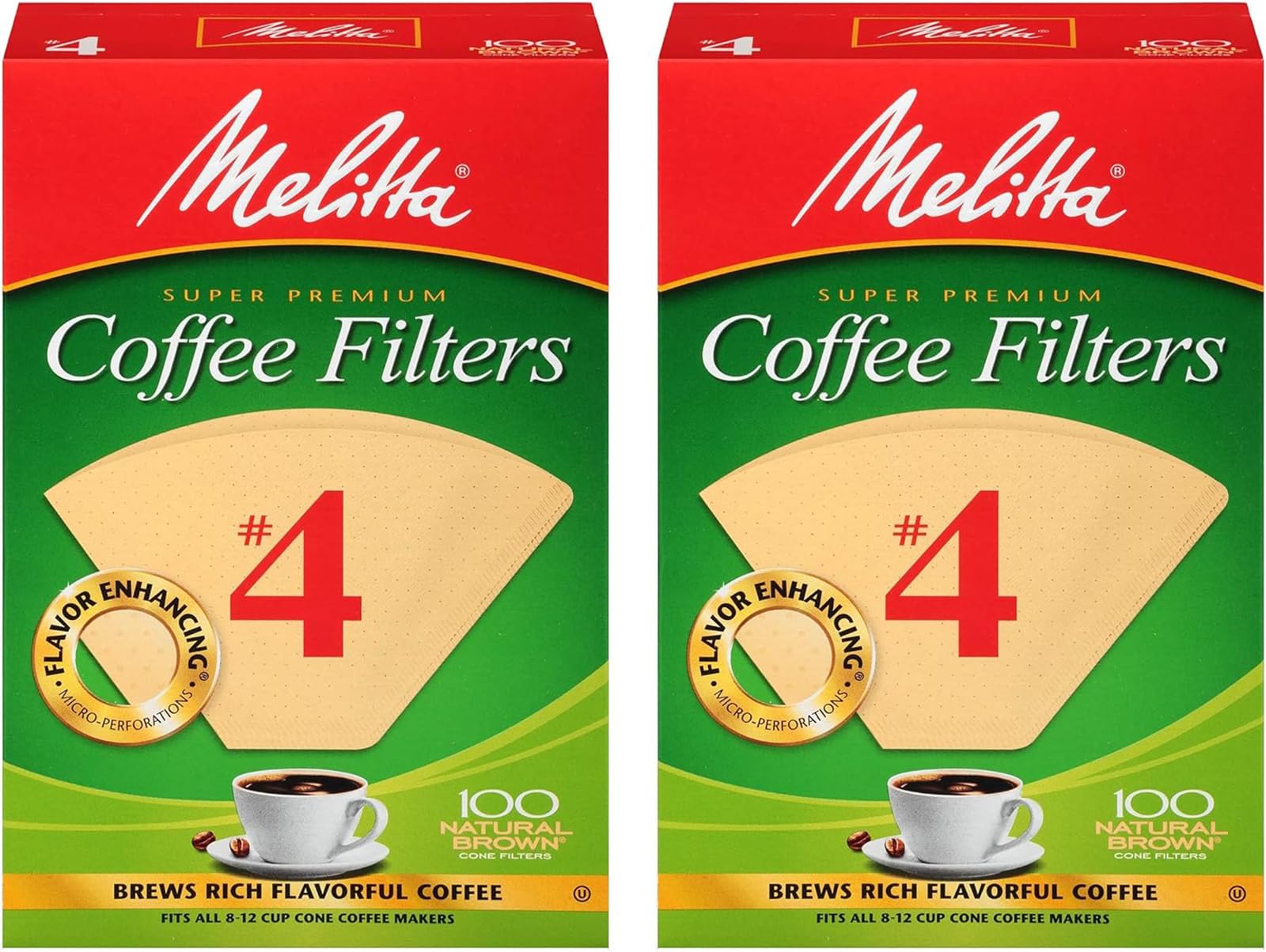 Foto 2 pulgar | Filtros De Café Melitta #4 Natural Brown  2 Paquetes De 100 - Venta Internacional.