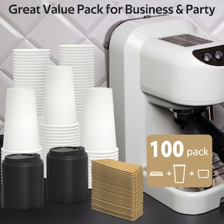Foto 6 | Vasos De Café Desechables Dealusy 16 Oz (473 Ml) Con Tapas Paquete De 100 - Venta Internacional.
