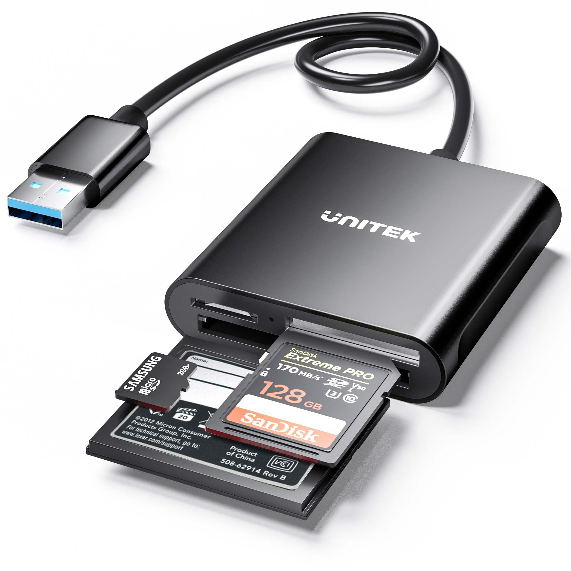 Foto 2 pulgar | Lector De Tarjetas Usb Unitek De 3 Ranuras Usb 3.0 Compact Aluminium - Venta Internacional.