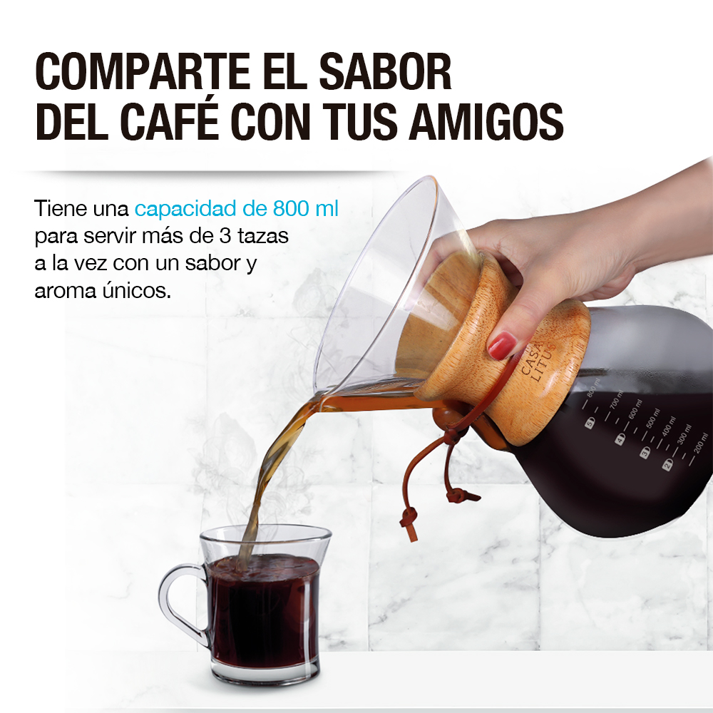 Foto 6 pulgar | Cafetera Individual Redlemon 81310 Chemex Grande color Transparente