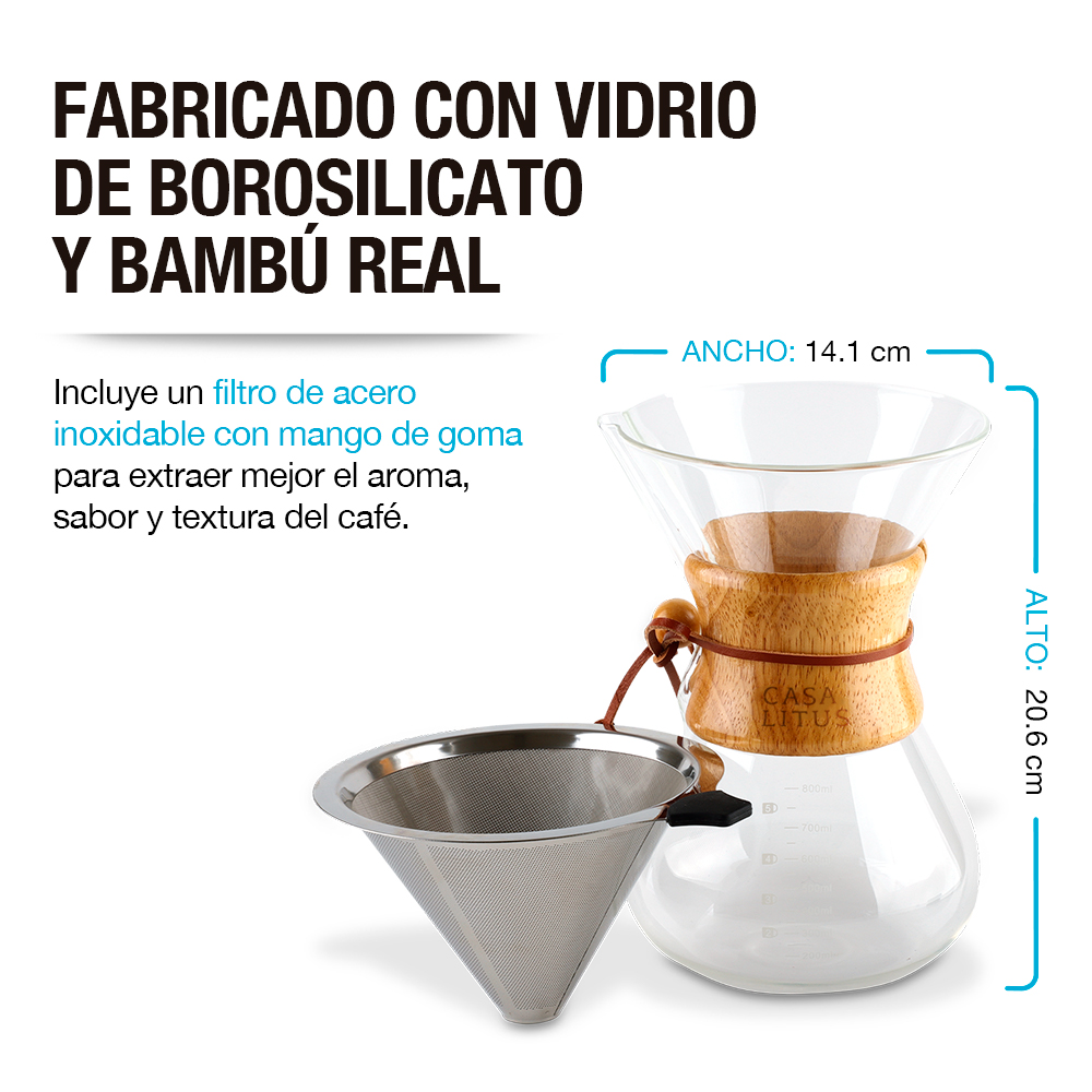 Foto 7 pulgar | Cafetera Individual Redlemon 81310 Chemex Grande color Transparente