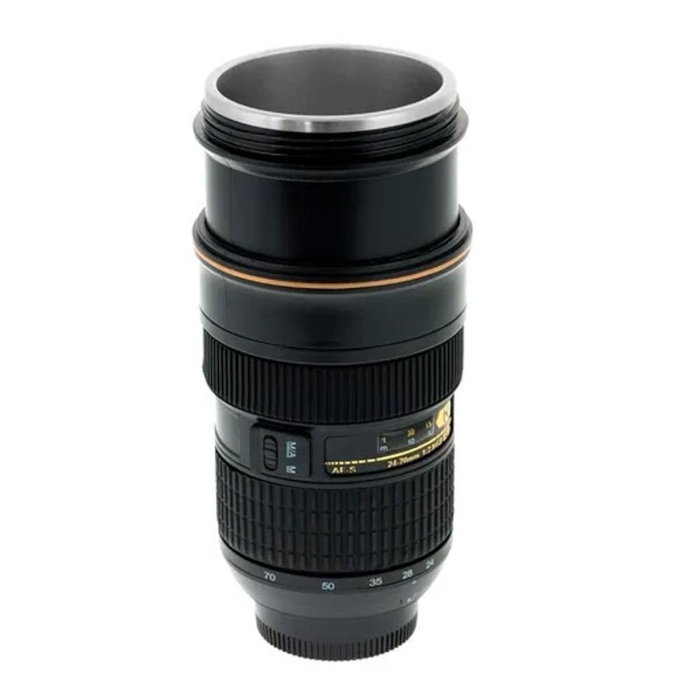 Taza Termo En Forma De Lente 24-70 Mm Con Zoom