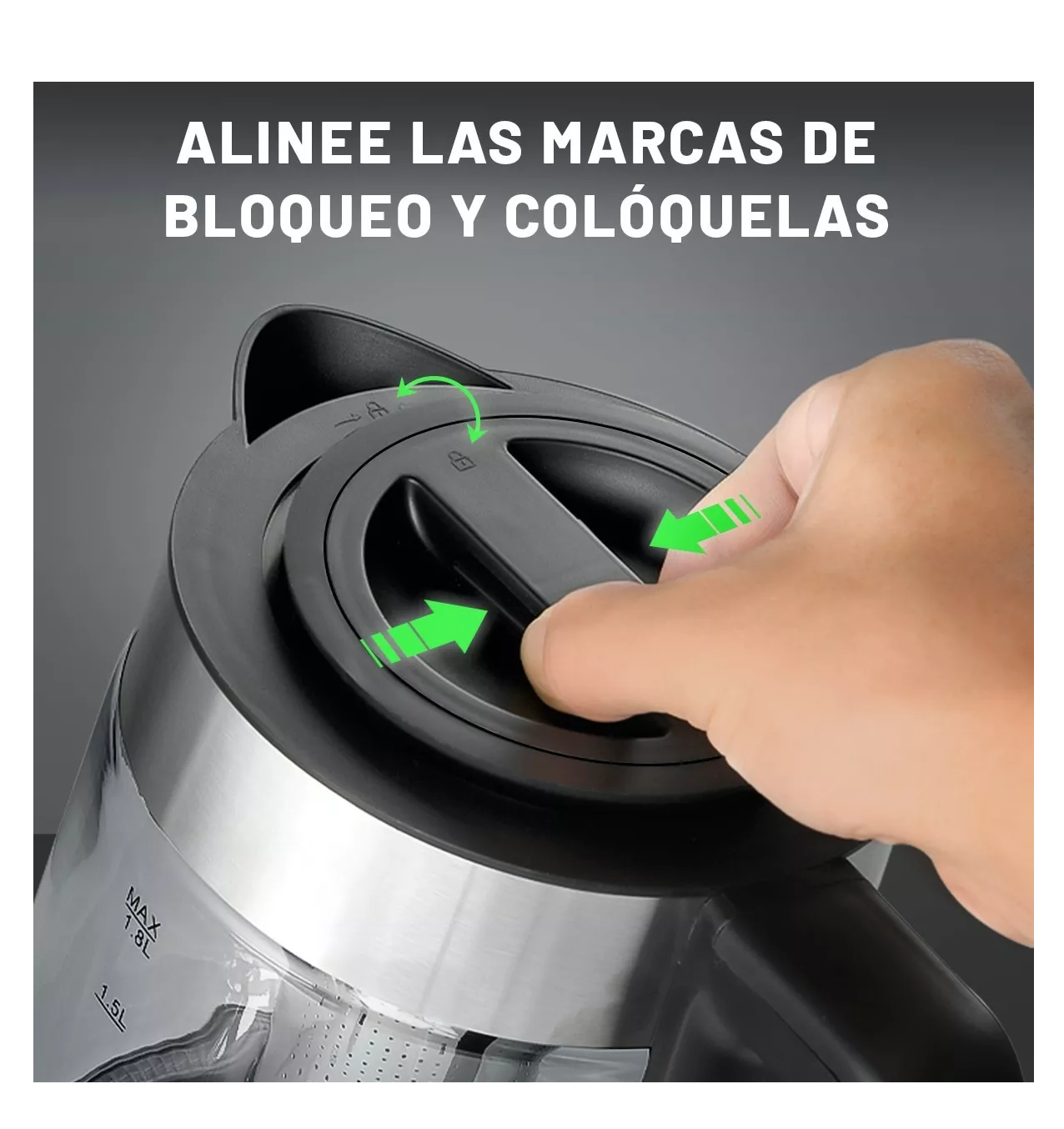 Foto 4 pulgar | Jarra Eléctrica 1.8 L Hervidor de Vidrio Belug color Transparente