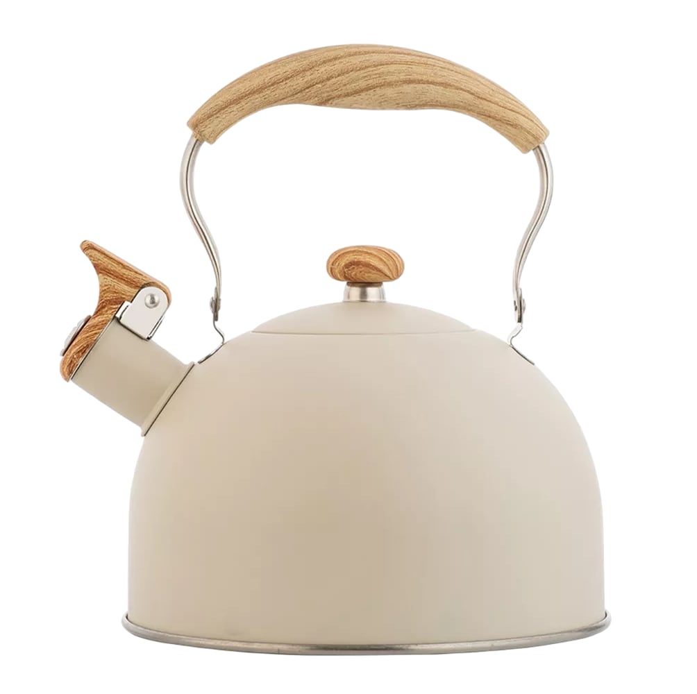 Tetera Hervidora Silbadora de Acero Inoxidable de 2.5 l Beige $1,019