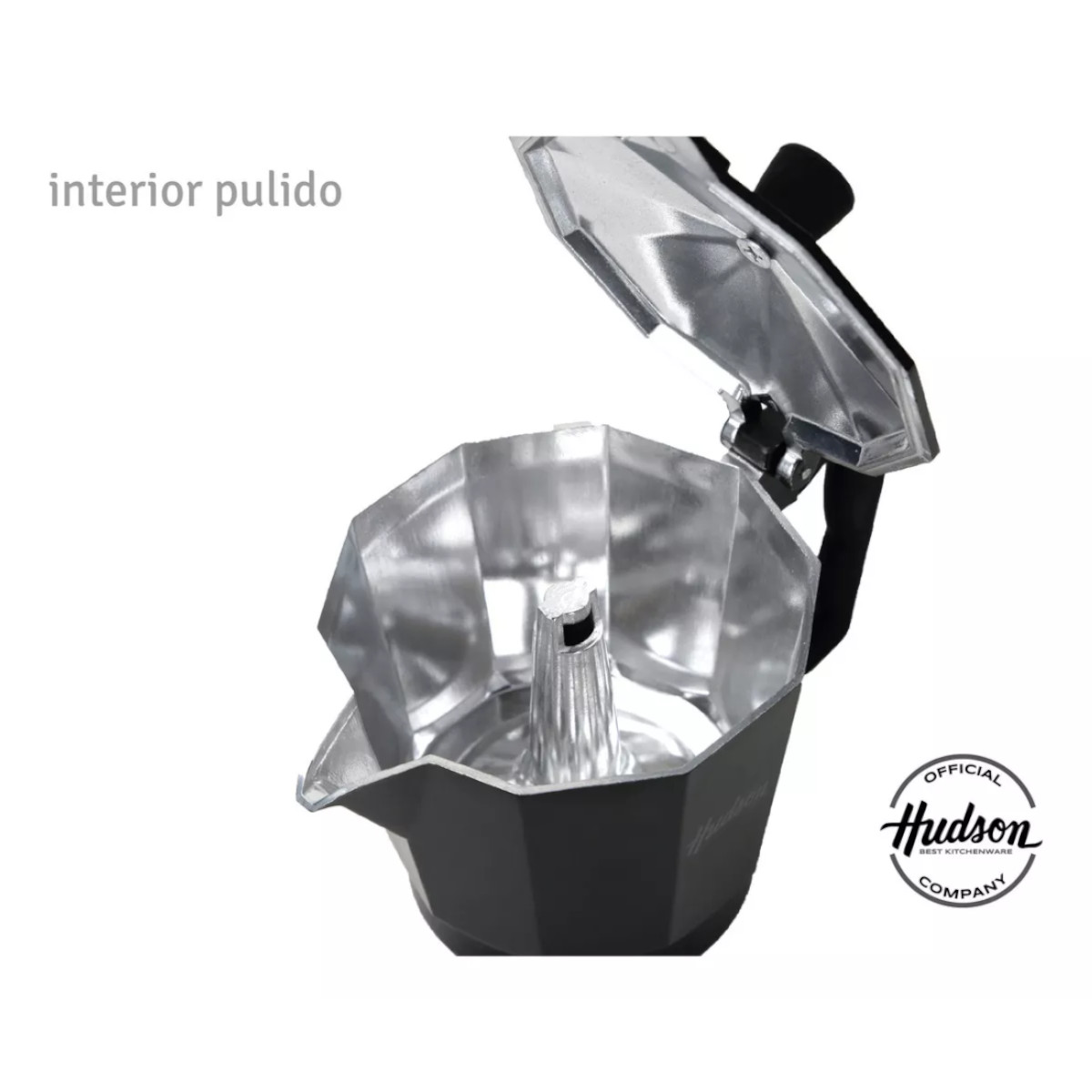 Foto 5 | Cafetera Italiana Hudson Aluminio Black Inducción De 9 Tazas