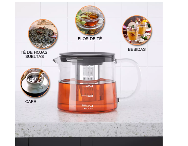 Foto 4 | Tetera De Vidrio Wünd  De 1000 Ml Con Infusor Extraíble