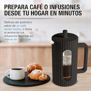 Foto 3 | Cafetera Prensa Casa Litus Francesa de Vidrio 1 Litro Negro