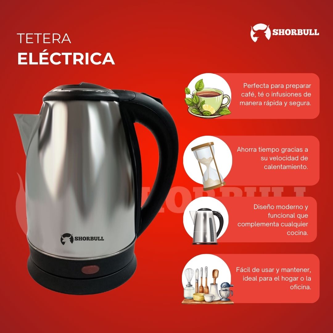 Foto 9 pulgar | Tetera Eléctrica 2 l Shorbull