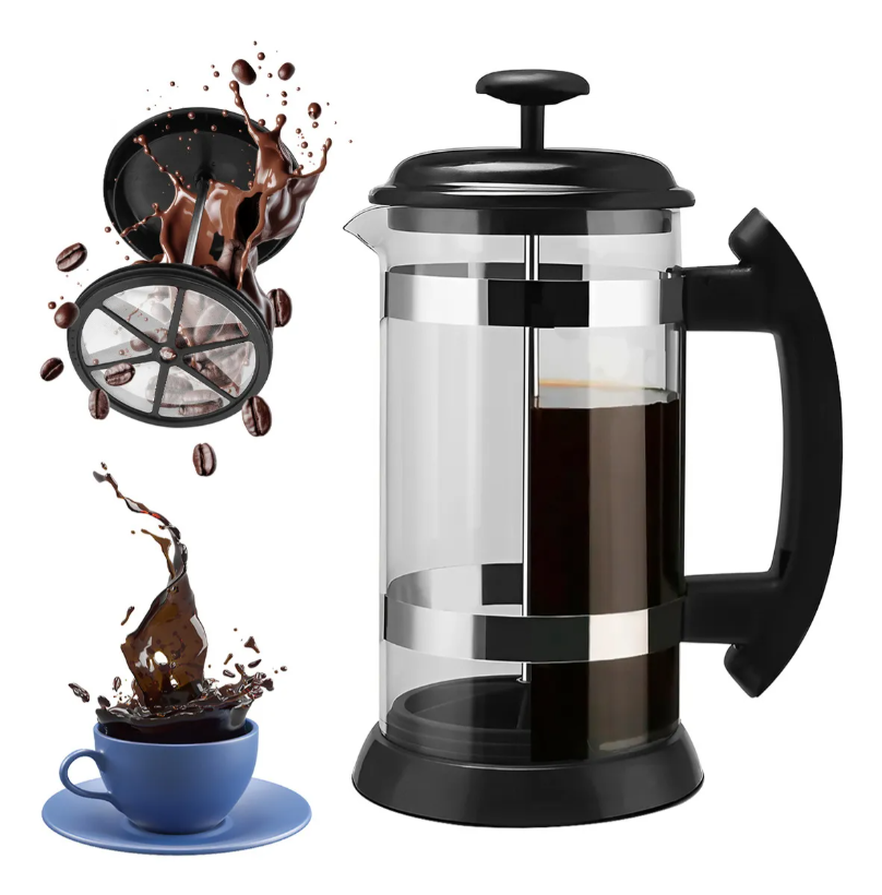 Cafetera Xtellar Prensa Francesa De Acero Inoxidable Color Negro