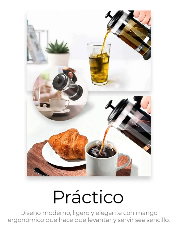 Foto 4 | Cafetera Xtellar Prensa Francesa De Acero Inoxidable Color Negro