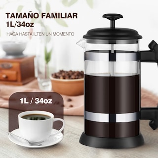 Foto 2 | Cafetera Xtellar De Prensa Francesa, 1l De Vidrio Color Transparente