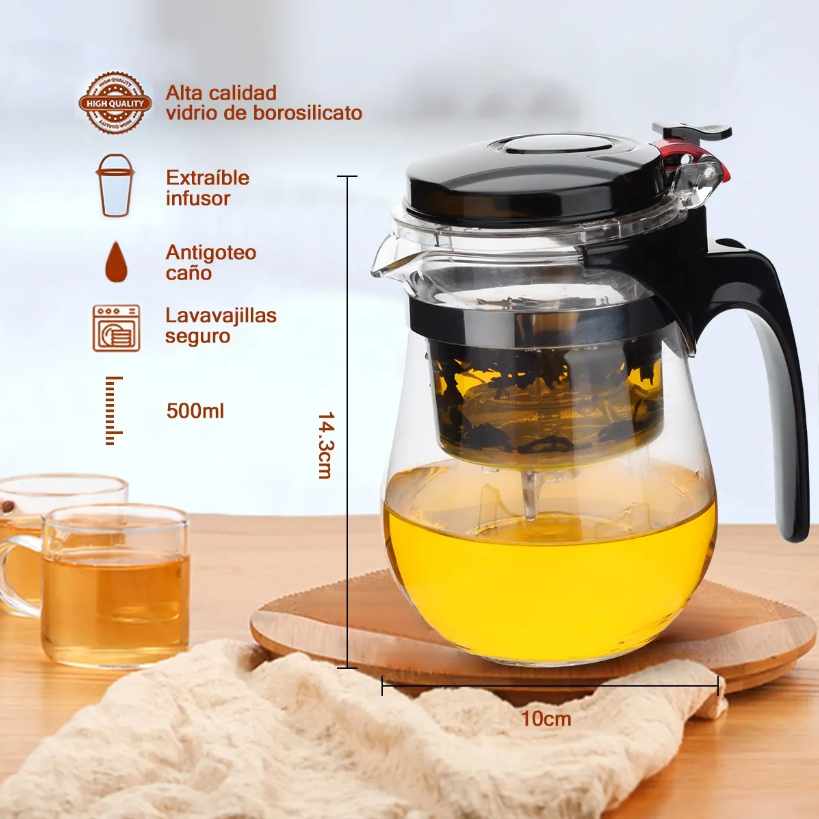 Foto 2 | Tetera Xtellar De Vidrio Para Infusiones Color Transparente