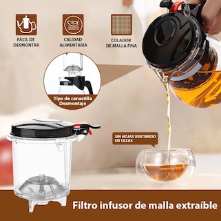 Foto 4 | Tetera Xtellar De Vidrio Para Infusiones Color Transparente