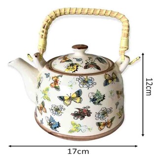 Foto 2 | Tetera Con Filtro Infusor, Cerámica Mariposas. Gran Capacidad 500 Ml