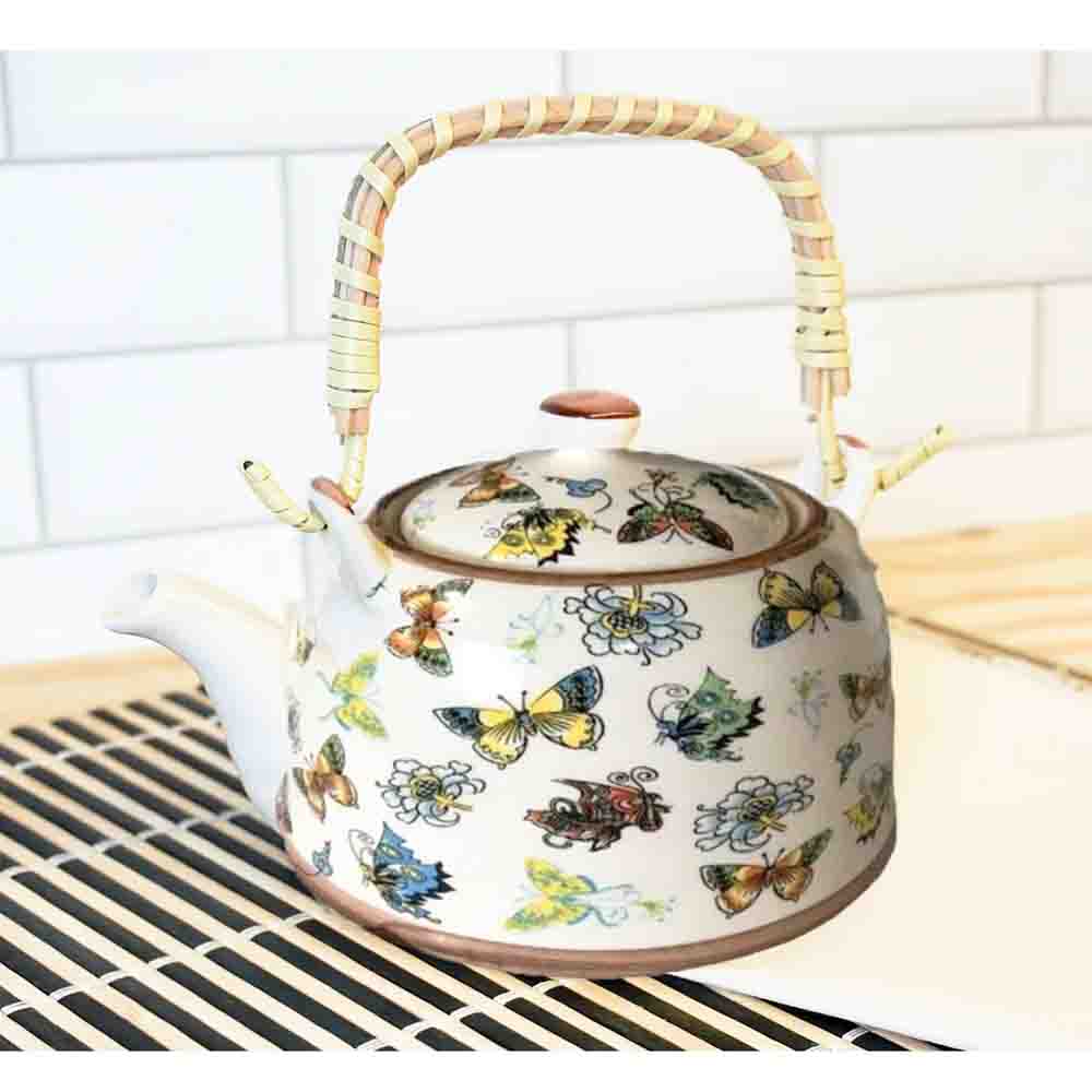 Foto 4 | Tetera Con Filtro Infusor, Cerámica Mariposas. Gran Capacidad 500 Ml