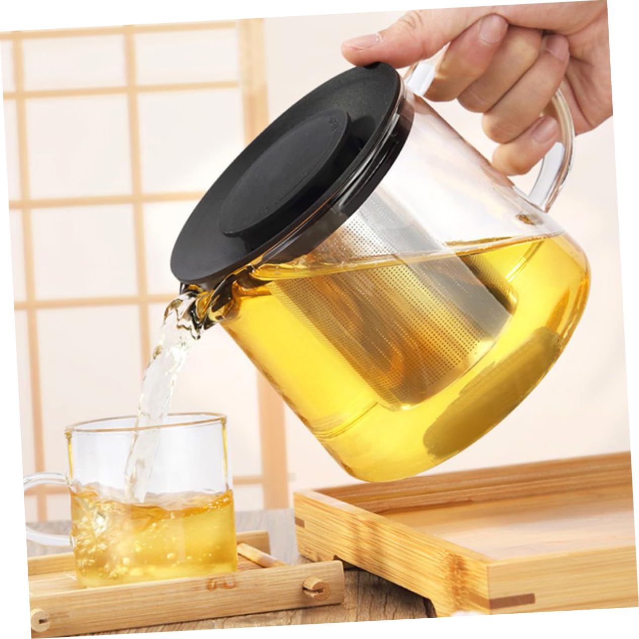 Foto 2 | Tetera De Cristal Feltechelectr Kungfu, Resistente Al Calor, 1500 Ml - Venta Internacional.