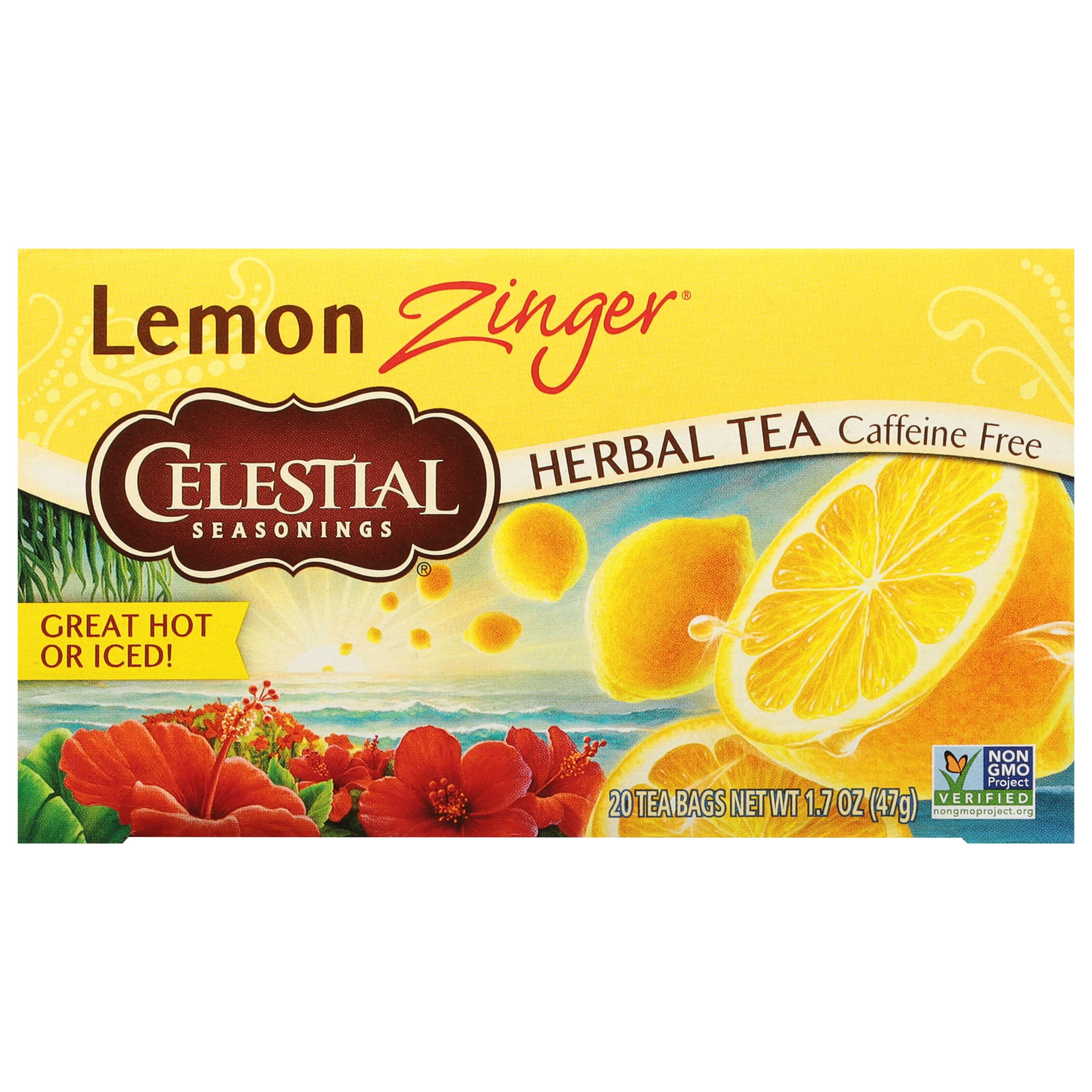 Foto 2 pulgar | Herbal Tea Celestial Seasonings Lemon Zinger, 20 Bolsitas De Té - Venta Internacional.
