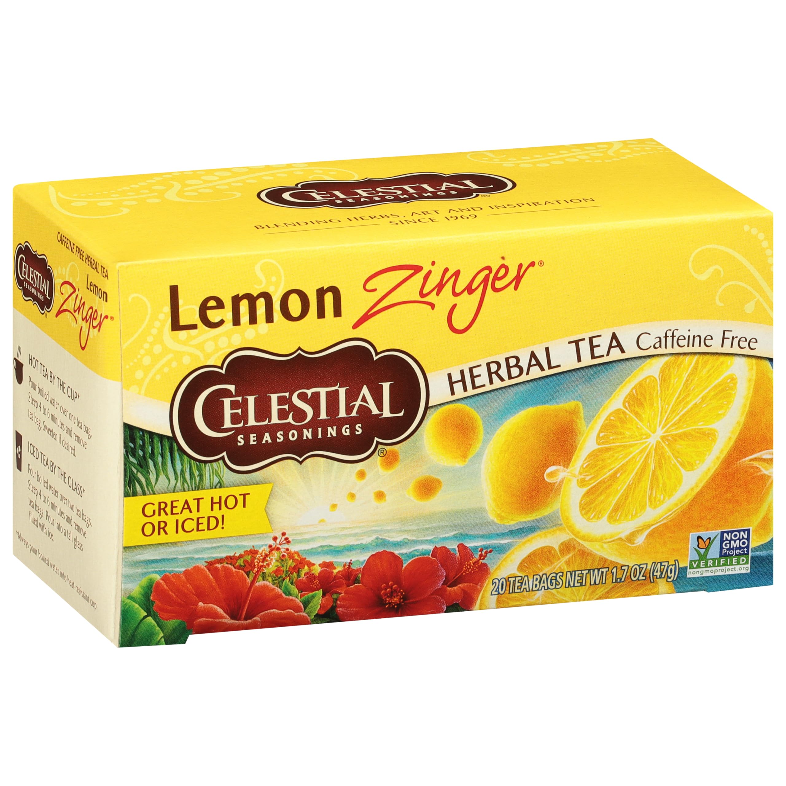 Foto 3 pulgar | Herbal Tea Celestial Seasonings Lemon Zinger, 20 Bolsitas De Té - Venta Internacional.