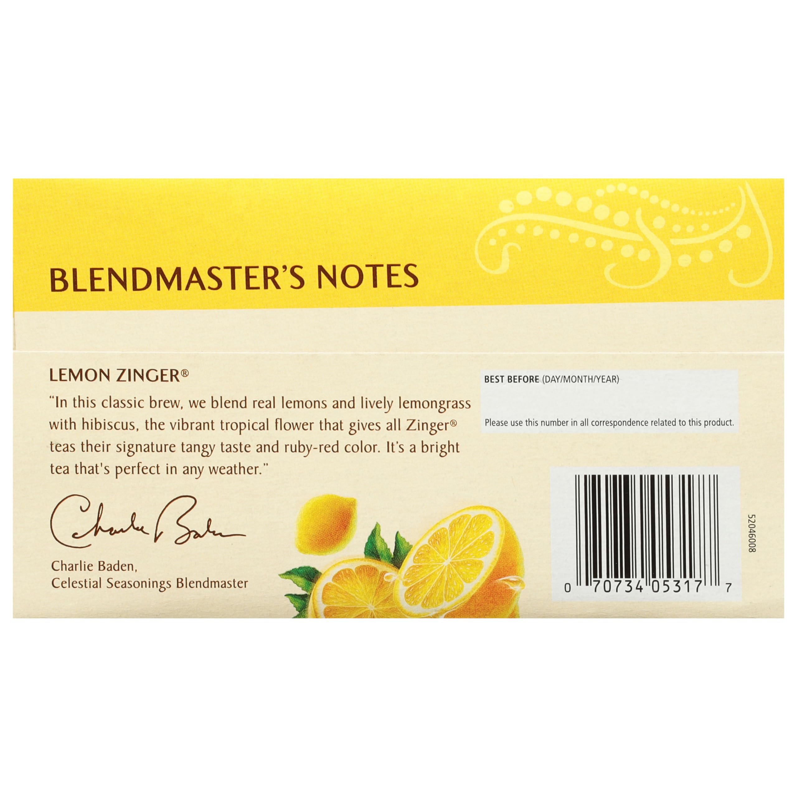 Foto 5 pulgar | Herbal Tea Celestial Seasonings Lemon Zinger, 20 Bolsitas De Té - Venta Internacional.