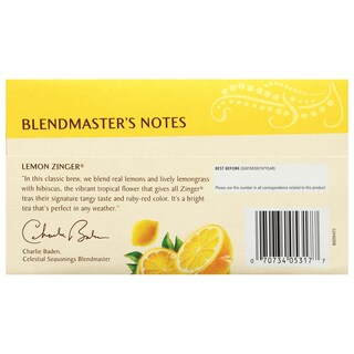 Foto 4 | Herbal Tea Celestial Seasonings Lemon Zinger, 20 Bolsitas De Té - Venta Internacional.